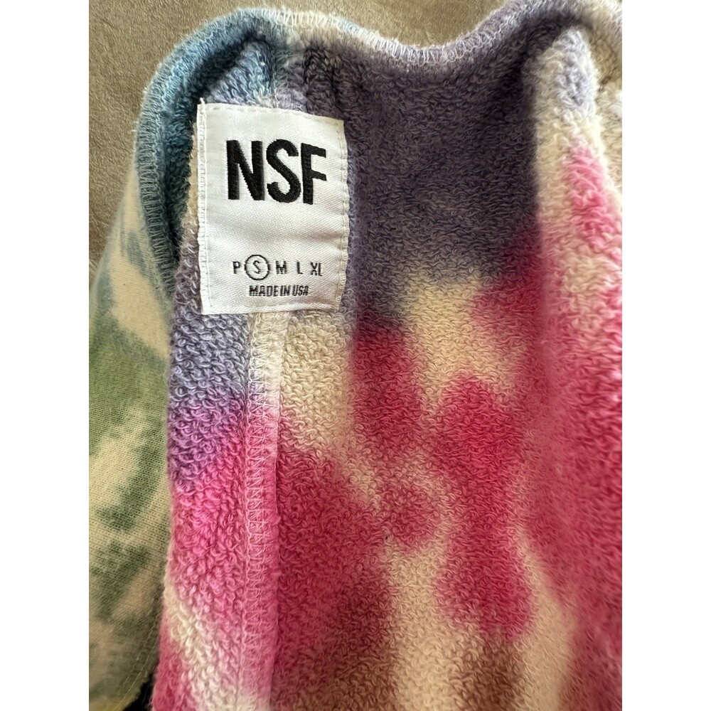 NSF Shorts Womens Small S Multicolor Tie Dye Sweat Lounge Summer Pink Casual - Picture 4 of 5